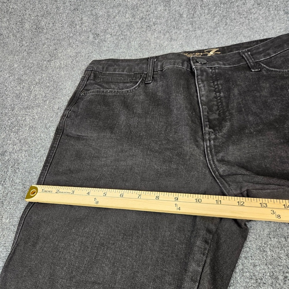 Seven7 Bombshell High Rise Bootcut Jeans Black Denim Size 16 Stretch Flare - Picture 10 of 11